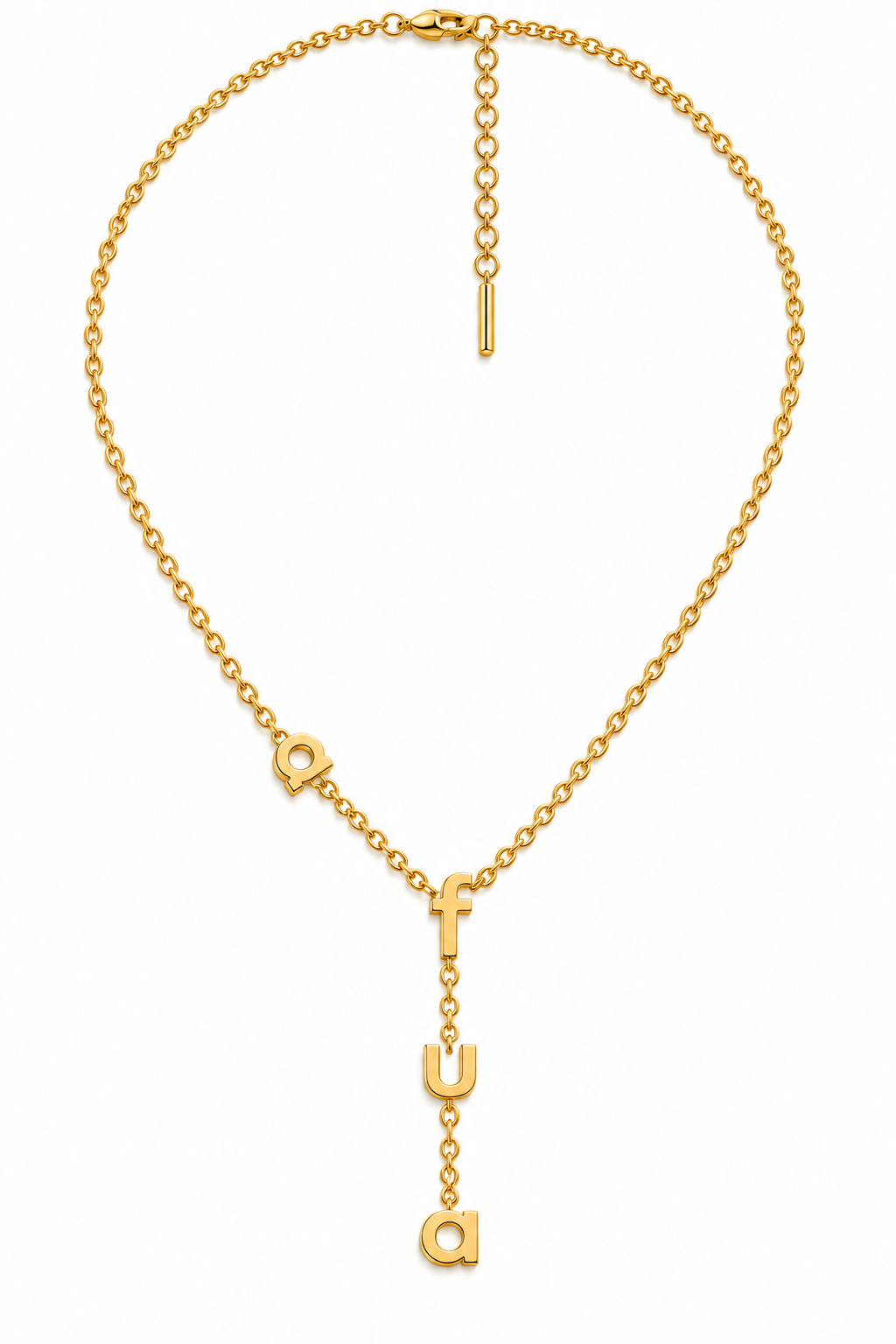 Afua Name Necklace, close up