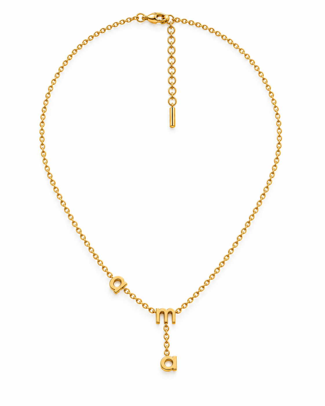 Ama Name Necklace, close up