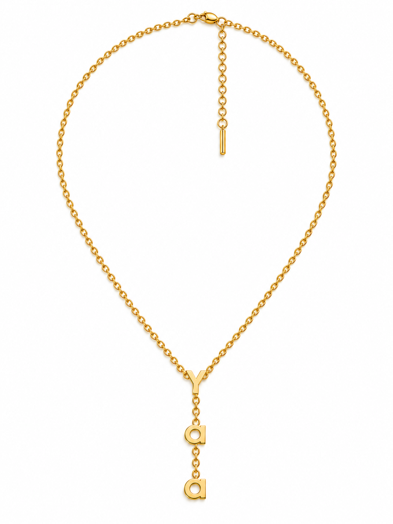 Yaa name necklace, close up