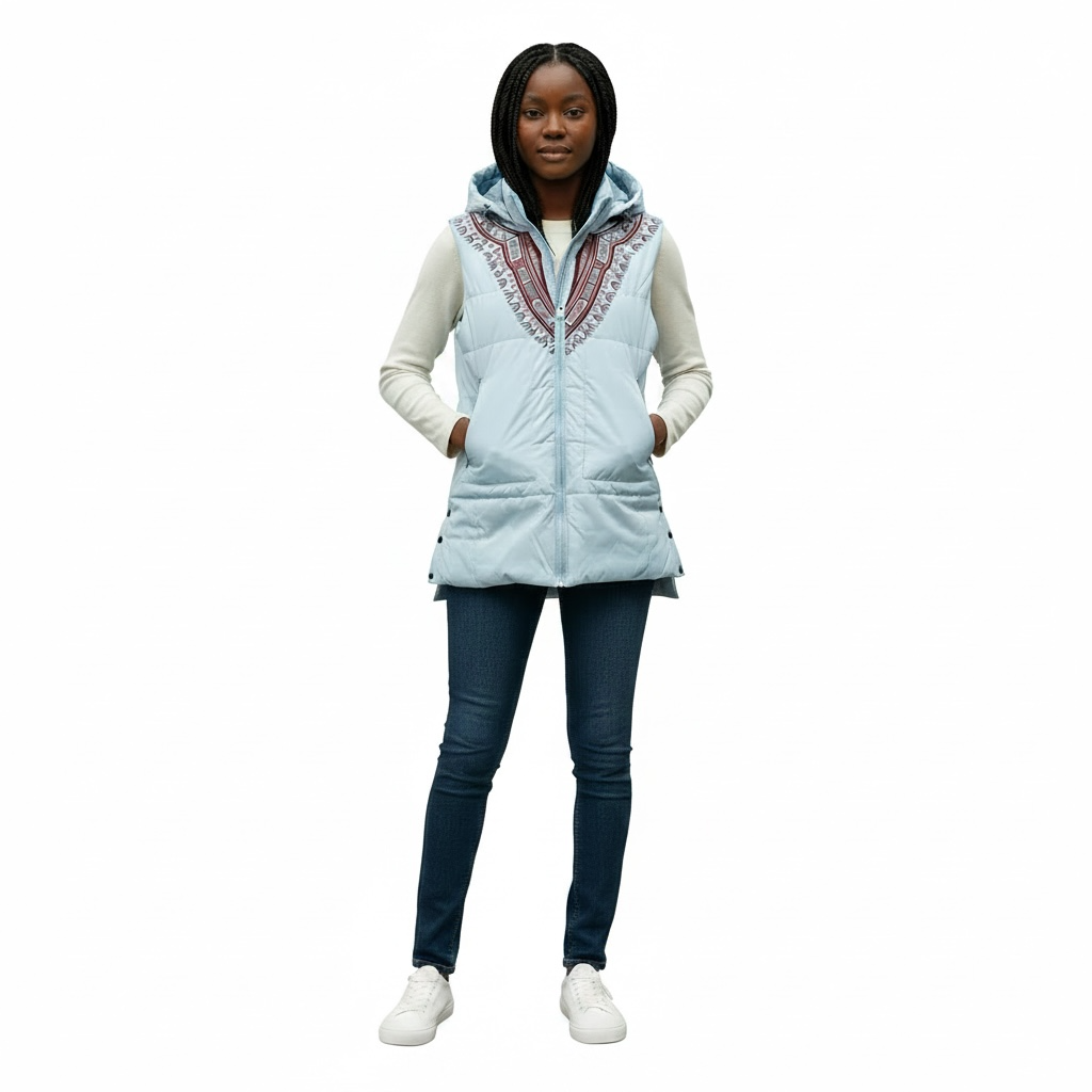 Harmattan Puffer Vest - Red on Blue