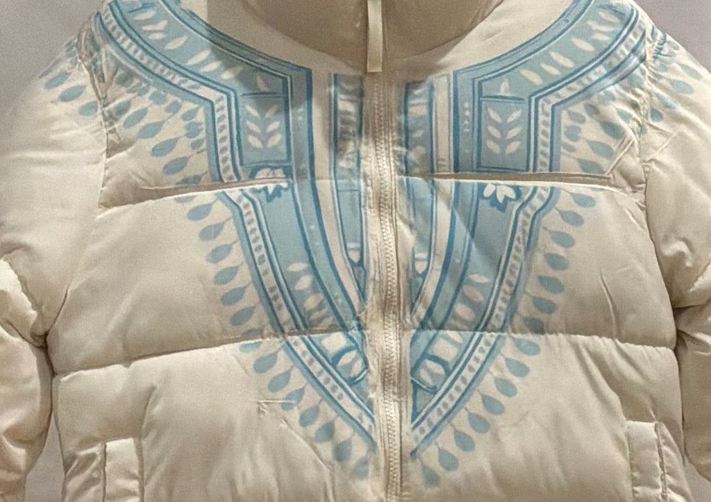 Harmattan Puffer Jacket - Blue on White