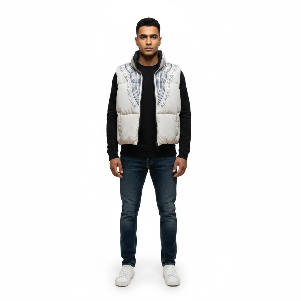 Harmattan Puffer Vest - Navy Blue and Purple