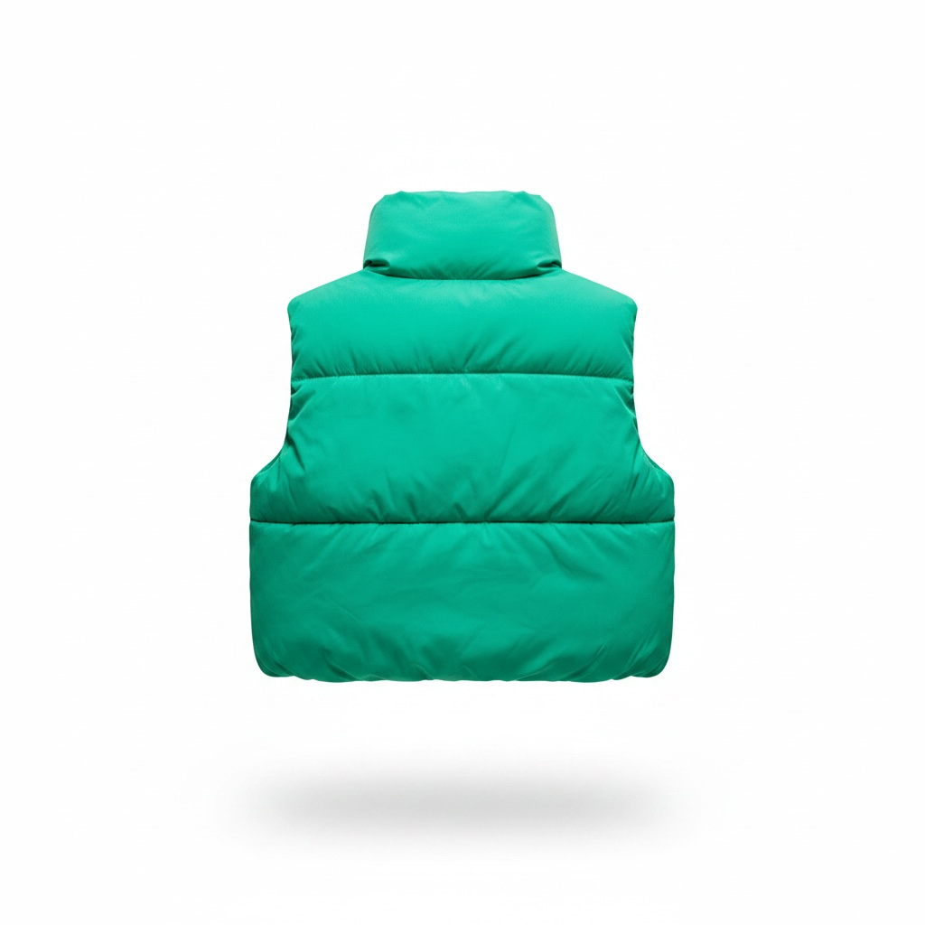 Harmattan Cropped Puffer Vest (Green & Gray)