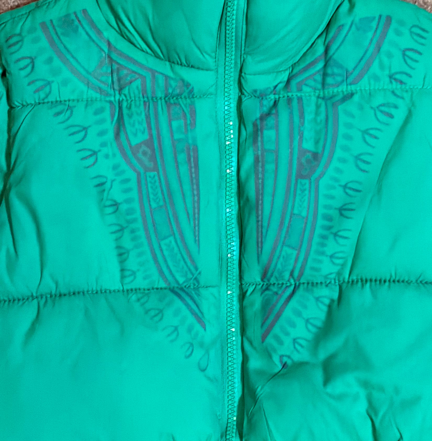 Harmattan Cropped Puffer Vest (Green & Gray)