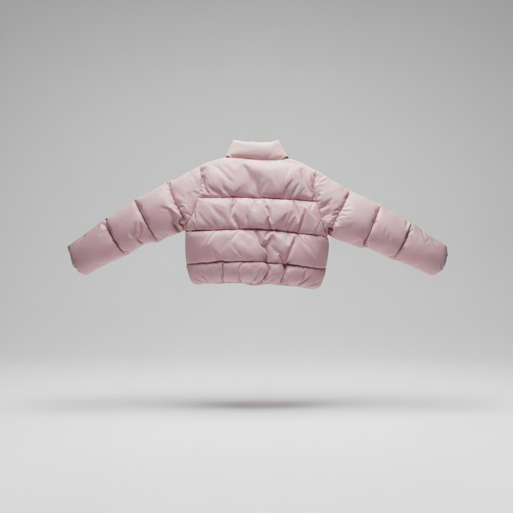 Harmattan Cropped Puffer Jacket (Green & Pink)