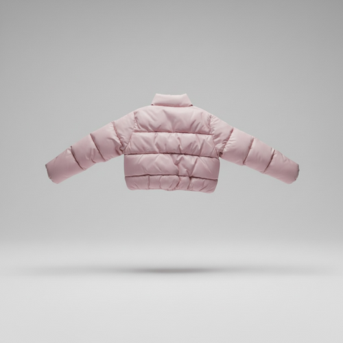Harmattan Cropped Puffer Jacket (Green & Pink)