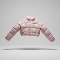 Harmattan Cropped Puffer Jacket (Green & Pink)