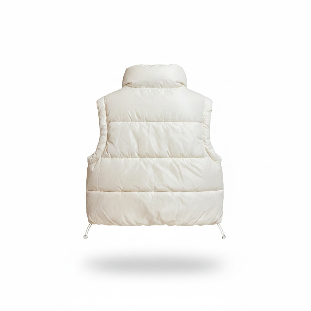 Harmattan Cropped Puffer Vest (Pink & White)