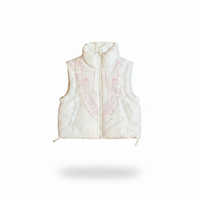 Harmattan Dashiki Cropped Puffer Vest – Pink & White