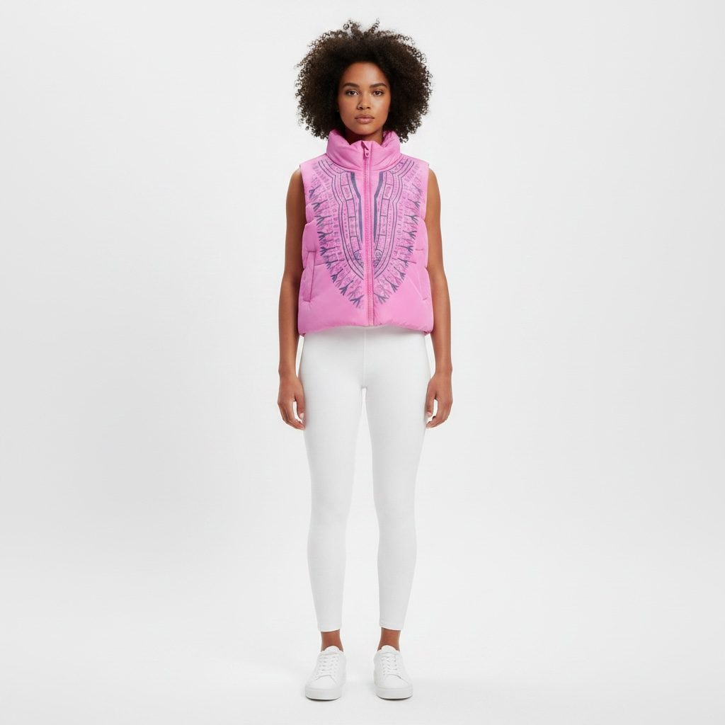 Harmattan Puffer Vest - Multi on Pink