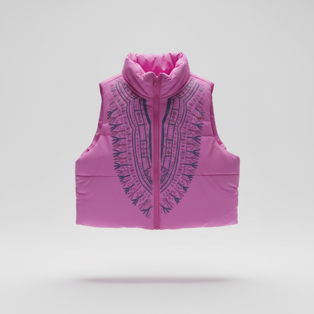 Harmattan Puffer Vest - Multi on Pink