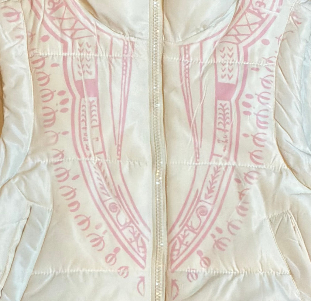 Harmattan Cropped Puffer Vest (Pink & White)