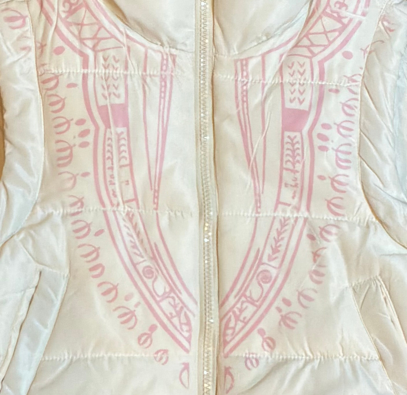Harmattan Cropped Puffer Vest (Pink & White)