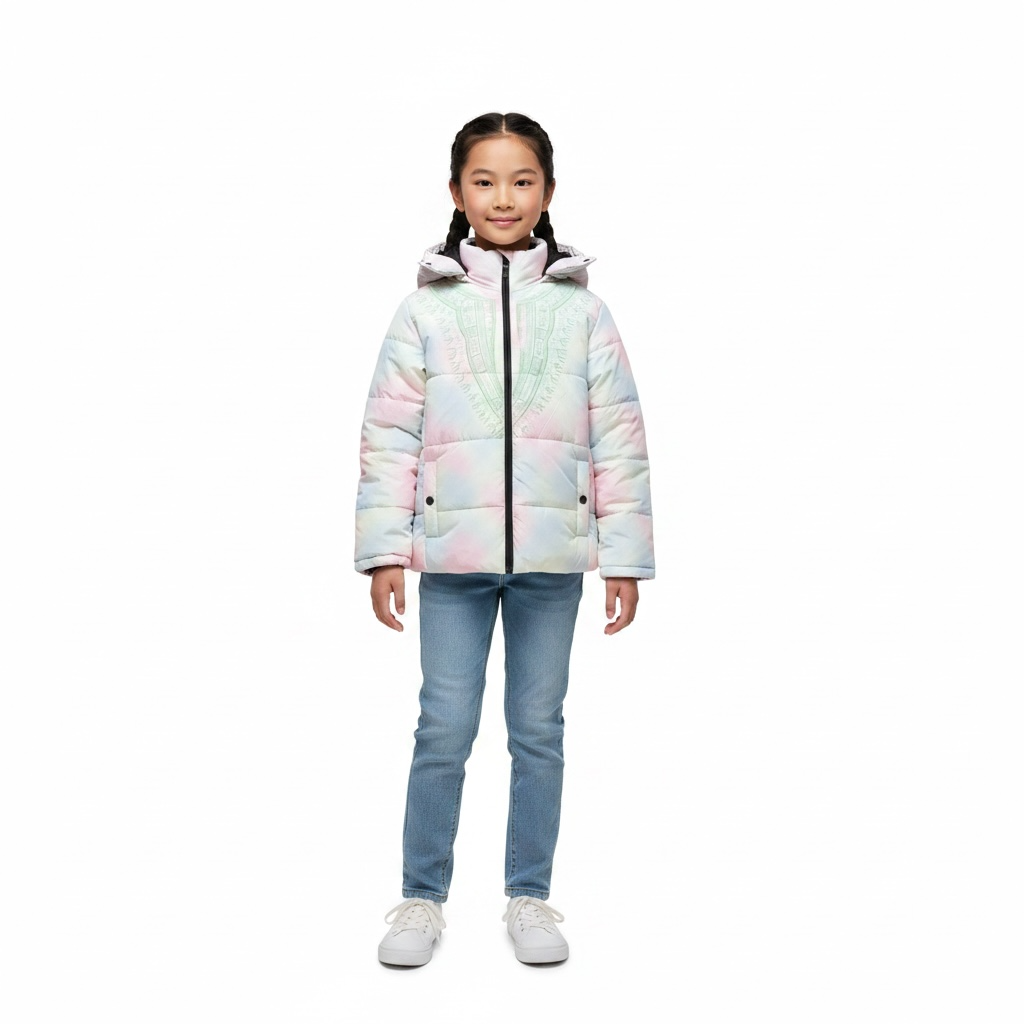 Kids Harmattan Puffer Jacket (Green on Multi)