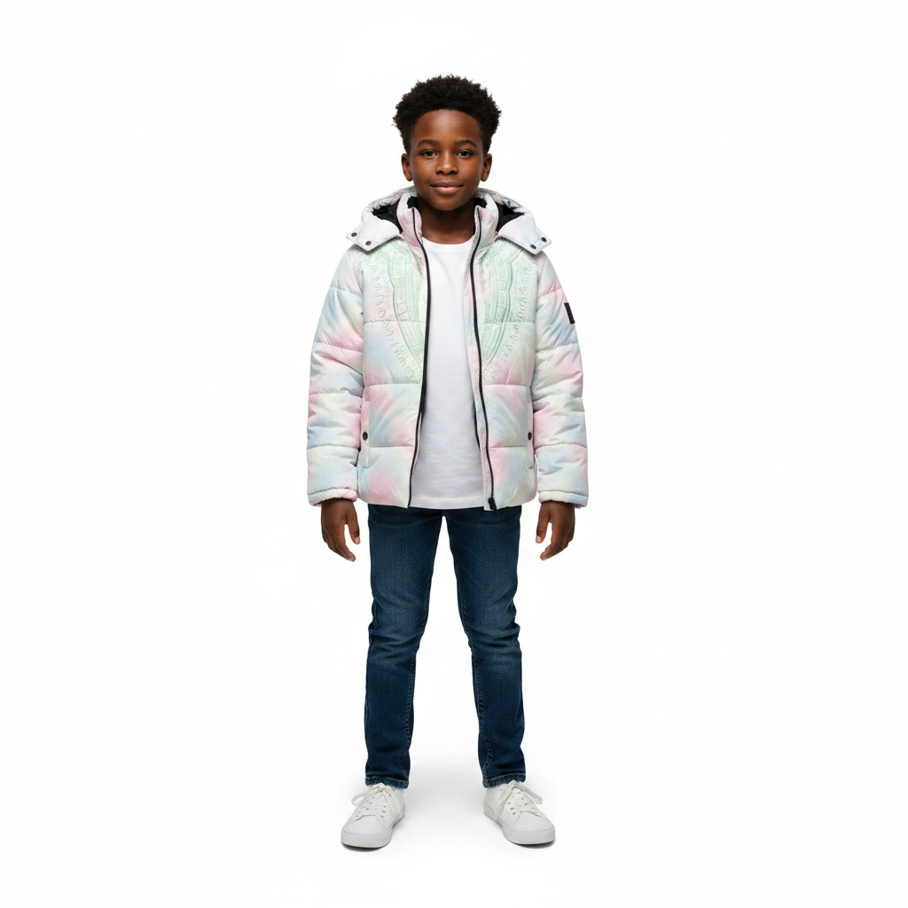 Kids Harmattan Puffer Jacket (Green on Multi)