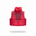 Harmattan Cropped Puffer Vest - Red on Blue