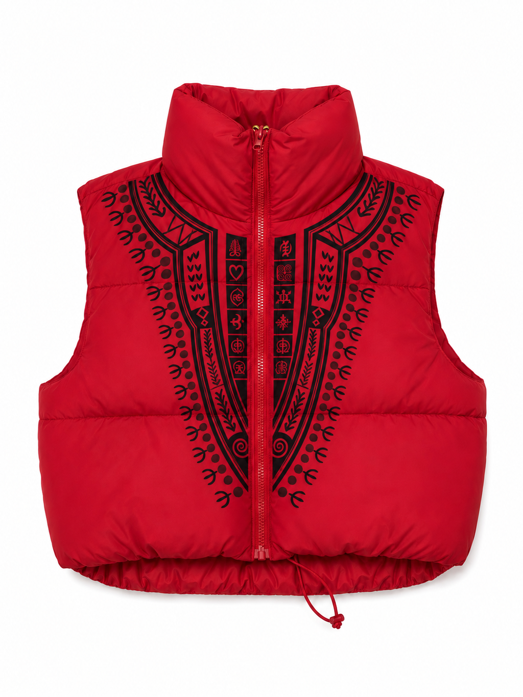Harmattan Cropped Puffer Vest – Red