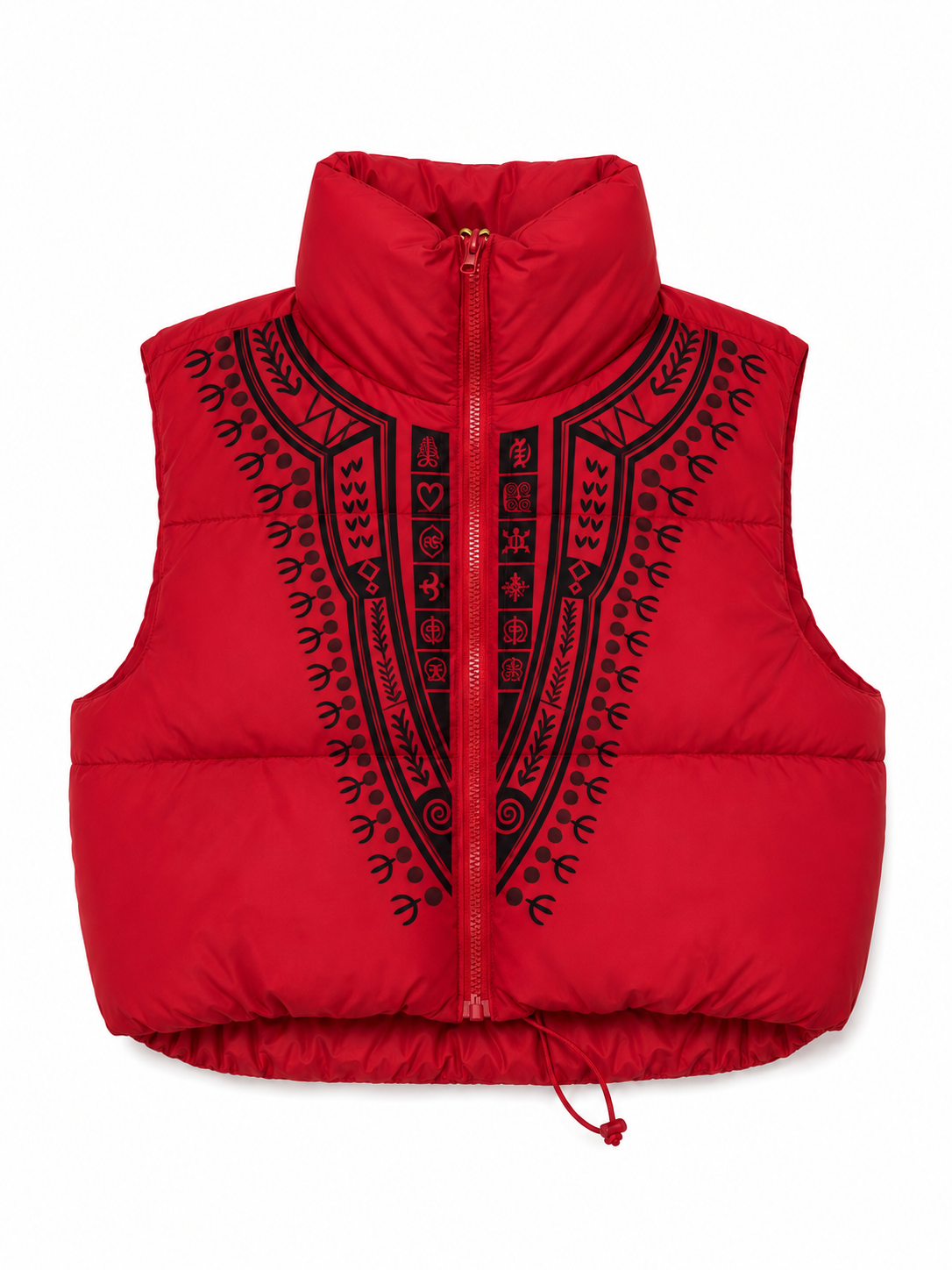 Harmattan Cropped Puffer Vest – Red