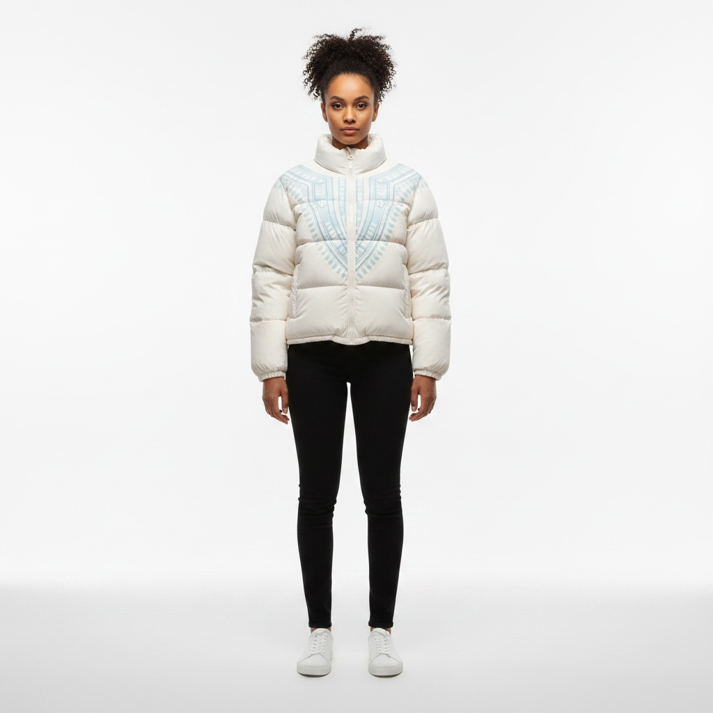 Harmattan Puffer Jacket - Blue on White